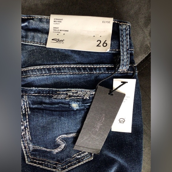 🆕SILVER JEANS CO.ELYSE STRAIGHT MID RISE CURVY (Sz 26/32) - Picture 12 of 13